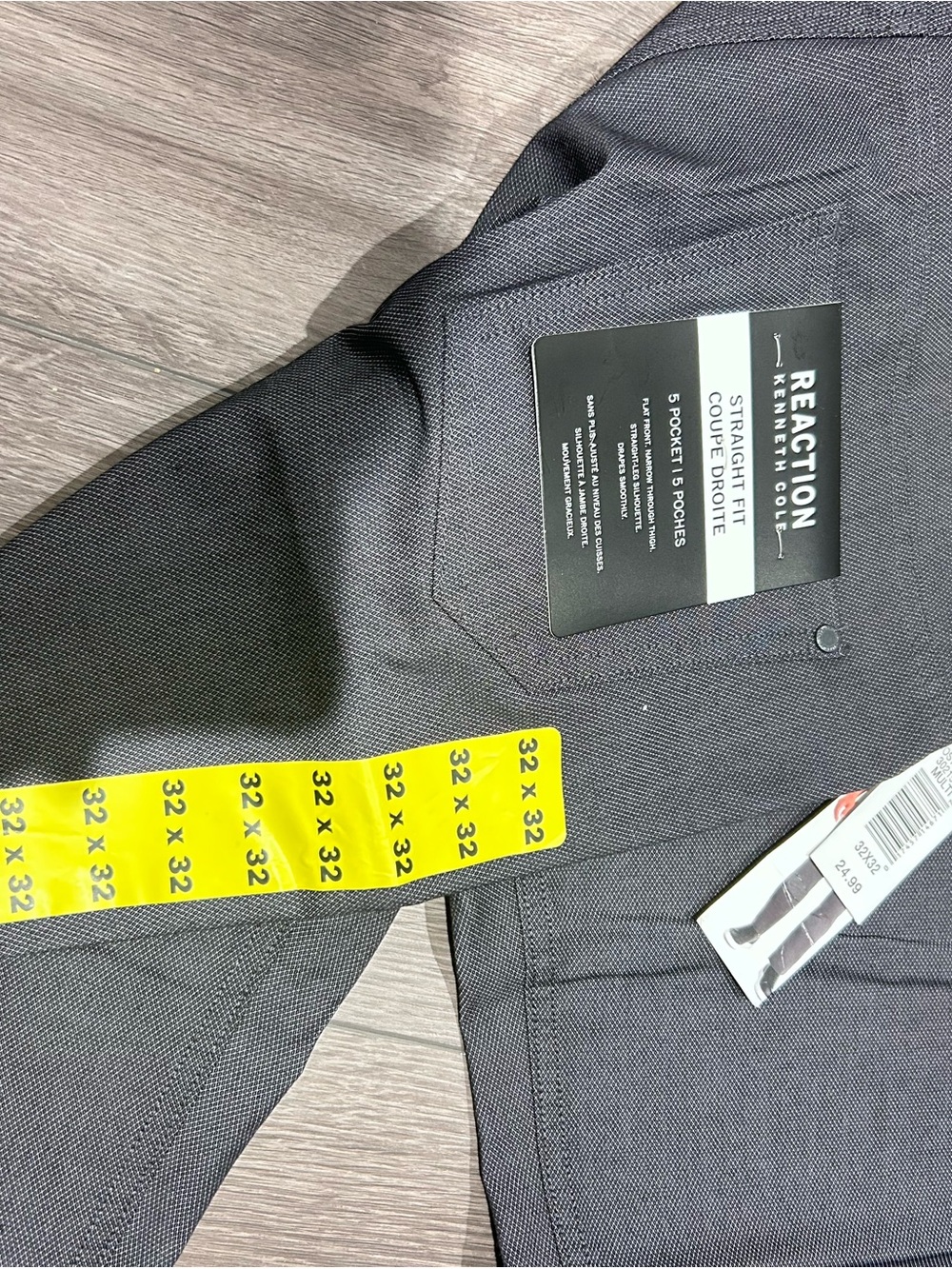 Kenneth Cole Reaction Men's Charcoal Straight Fit Dress Pants